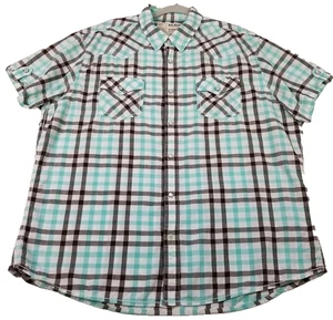 Camisa a Presión Urban Pipeline Perla Para Hombres XL Cuadros Mangas Cortas Vaquero Western Rodeo - Imagen 1 de 8