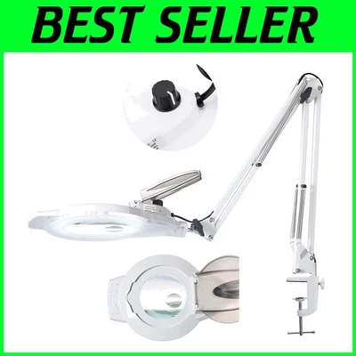 Hands-Free LED Magnifying Glass Desk Lamp | 10X & 30X Magnification with Light - Image 1 of 4