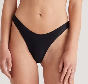 Swimsuit Women Size Large Black High Rise Bikini Bottom Cheeky Bathing Suit - Picture 1 of 8