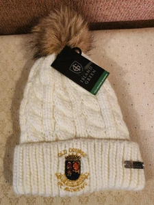 Island Green Old Course St Andrews schöne weiße Strickmütze weich & hochwertig + Neu mit Etikett - Bild 1 von 7
