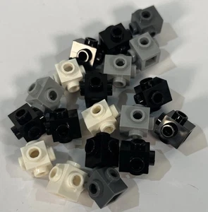 Lego 1x1 4733 Studs on Sides Mixed Colour Used x19 White Black Grey - Picture 1 of 6