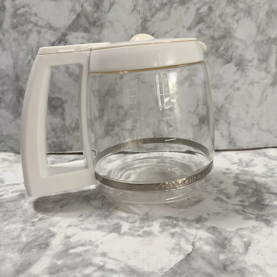 Cuisinart Coffee Pot Glass Carafe & Lid Replacement White Model DGB-500 - Image 1 of 4