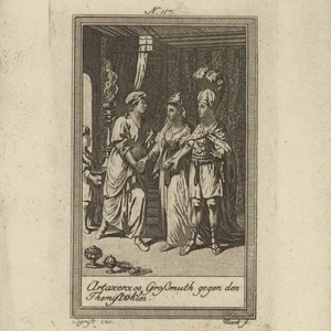 Themistokles Artaxerxes Perser Antike Weltgeschichte Original Kupferstich 19 Jhd - Bild 1 von 3