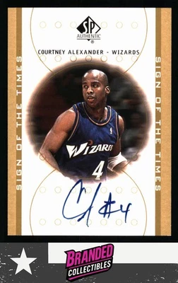 Auténtico Courtney Alexander Sign of the Times Auto Wizards 2000-01 SP Foto 1 de 2