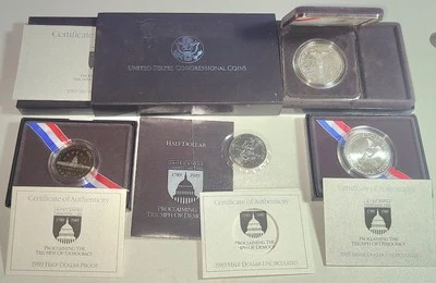1989 US Congressional Proclaiming The Triumph Of Democracy 4 Coin Set - Image 1 of 4