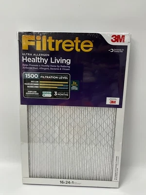 2pk 3M Filtrete Healthy Living 1500 MPR Ultra Allergen Filters 16x24x1 MERV 12 - Image 1 of 4