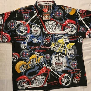 Vintage Y2K Shirt Orange County Choppers Motorcycle Mens XXL AOP Biker Baggy 00s - Bild 1 von 7