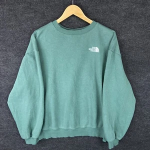 The North Face Womens Sweatshirt Size Medium Green Fleece Long Sleeve Crew Neck - Picture 1 of 16