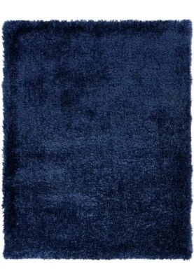 Gertmenian Plush Shag Rug Shaggy, Fluffy Area Rug for Bedroom 52" x 66" Navy. - Image 1 of 4