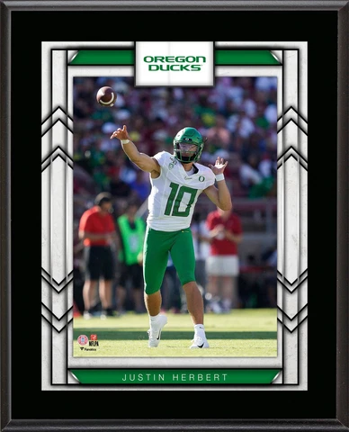 Justin Herbert Oregon Ducks 10.5" x 13" Sublimated Player Plaque Cover