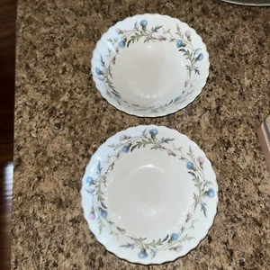 SET OF 2 ROYAL ALBERT BRIGADOON 6 1/4” FRUIT / SAUCE BOWLS - Picture 1 of 6