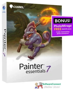 Corel Painter Essentials 7 for Windows 10 & BONUS PHOTOMIRAGE - PHOTO ANIMATION - Picture 1 of 1