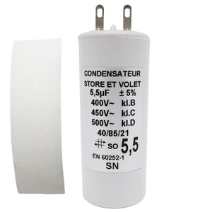 Condensateur 5.5 uF (5,5 µF) pour moteur SOMFY ou SIMU de volet roulant ou store - Bild 1 von 5