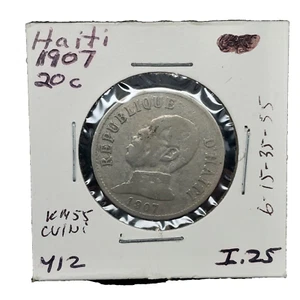 Haiti 1907 20 Centimes Coin. KM #55 - Picture 1 of 5