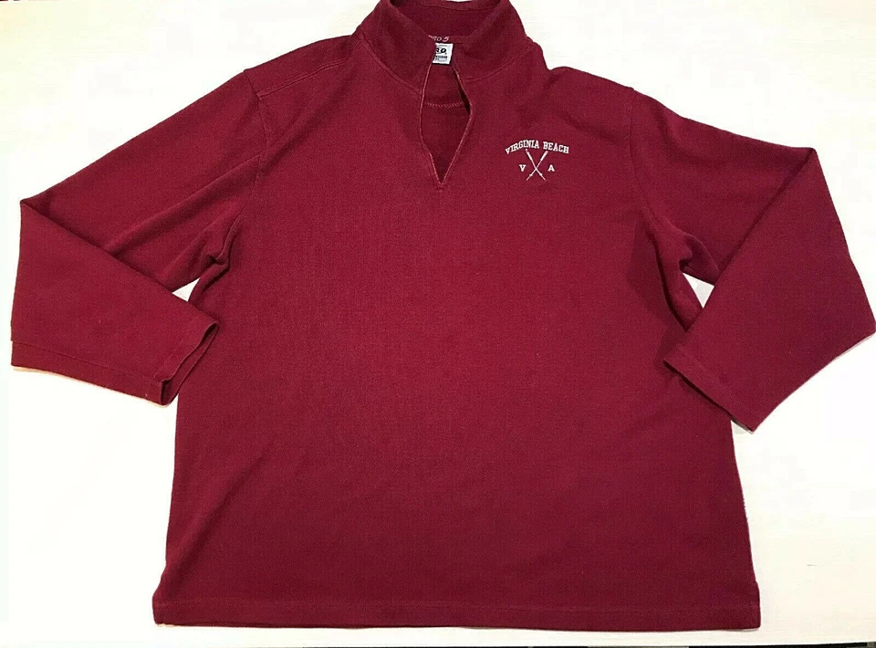 Suéter Virginia Beach Borgoña 1/4 Cremallera Para Hombre Talla 2XL Cremallera Rota) A23 Foto 1 de 4
