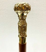 Antique Designer Brass Style Wooden Compaq Folding Walking Stick Vintage Canes