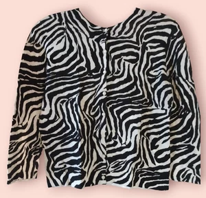Ann Taylor Loft Sz Extra Large Cardigan 3/4 Sleeve Zebra Print - Picture 1 of 11