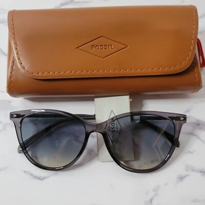 Fossil 3083/S 太阳镜女式 063M 水晶灰色猫眼 54 毫米全新 100% 正品 — 第 1/4 张图片