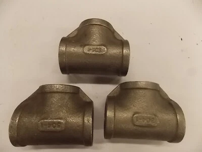 Lot of 3 New 1" NPT Female Pipe Tee Cast 304 Stainless Steel Fittings  B5 - Image 1 of 4
