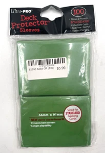 100 Ultra Pro DECK PROTECTOR 66 mm x 91 mm Standard Size Card Sleeves (Green) - Picture 1 of 2