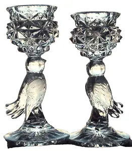 Hofbauer Bryds Crystal Bird Candle Holders 7" Votives or Tapers Lovely! - Picture 1 of 18