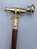Gift Victorian Telescope Walking Stick Nickel cane Wooden Nautical Marine