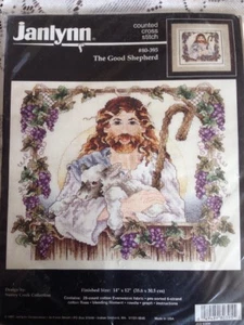 RARE Janlynn The Good Shepherd counted cross stitch kit 1997 sealed evenweave - Picture 1 of 3