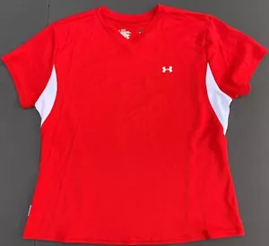 UNDER ARMOUR Women HeatGear Loose Fit Soccer ShortSleeve T Shirt Tops V Neck MD - Bild 1 von 3
