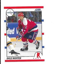 1990-91 SCORE NHL HOCKEY Trading Card #44 -- Dale Hunter, Washington Capitals