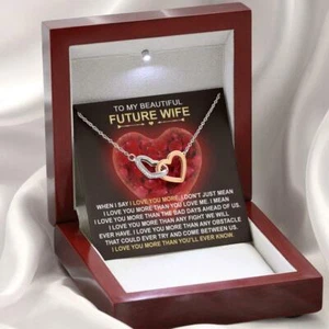 Collana Cuore Incastro Regalo Amore Moglie Al Mio Futuro Anima Coperta Compleanno San Valentino - Foto 1 di 5