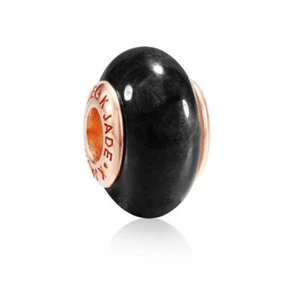【KATHY JADE】Black Jadeite Jade Silver Pendant《Bead Charm》《Grade A》 - Picture 1 of 1