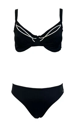 FASHY Bikini Zweiteilig Mit Bügel Cup D Schwarz Weiße Einsätze Art 2328 D - Bild 1 von 4
