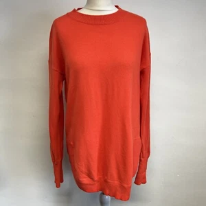 Jersey de cachemir J Crew talla pequeña naranja brillante dobladillo curvo 100 % cachemir - Imagen 1 de 10