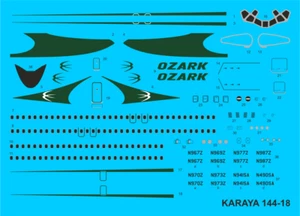 Karaya D144-18 Douglas DC-9-15/32 OZARK early 1/144 decals - Picture 1 of 3