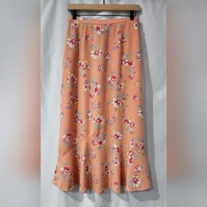 Falda midi colorida floral con dobladillo aleteado para mujer talla 8 retro Cottagecore Garden - Imagen 1 de 9