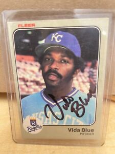 VIDA BLUE 1983 Fleer Baseball CARD Autographed Signed #106 KC ROYALS AUTO