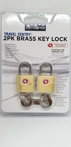 Samsonite 2 Stück Messing Schlüsselschlösser.. TSA zugelassen.. Neu - Bild 1 von 7