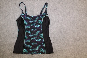 TANKINI OBERTEIL TOP GRÖSSE 38 B SCHWARZ VORNE BUNT GEMUSTERT SCHAUMSTOF KÖRBCH - Bild 1 von 2