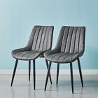 2x Dining Chairs Velvet Faux Leather Seat Dining Room Restaurant Chair Modern