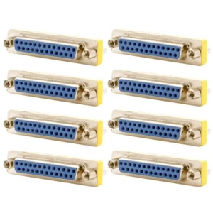 8x DB25 D-SUB 25-Pin Female to Female Coupler Mini Gender Changer Adapter Gold - Picture 1 of 5