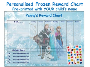 Personalised Good Behaviour Reward Chart Childrens Kids Reusable Routine FRZ - Picture 1 of 16