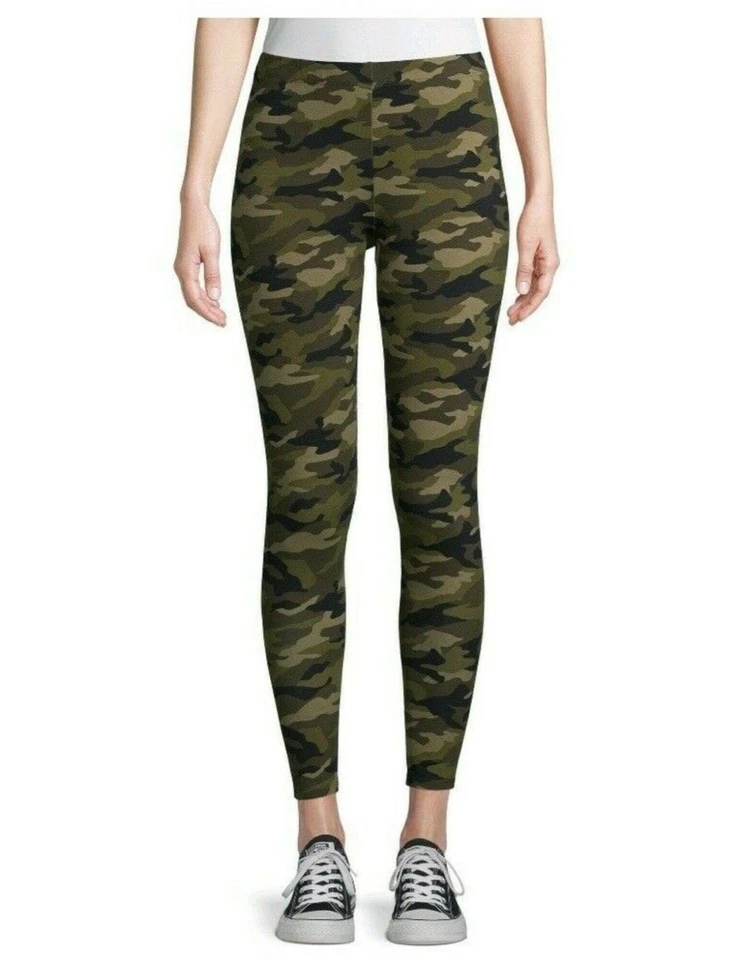 Juniors 2xl 19 Green Camo Ankle Leggings Cotton/span No Boundaries