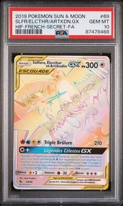 Pokemon Karte Sulfura, Electhor und Artikodin GX 69/68 PSA 10 Verborgene Schicksale  - Bild 1 von 2