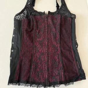 Tripp NYC Black Corset Grunge Black and Red Top Sz Medium - Picture 1 of 8