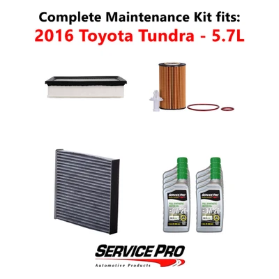 2016 Toyota Tundra 5.7L Complete Cabin, Air & Oil Filter Kit (0W-20) - Изображение 1 из 4
