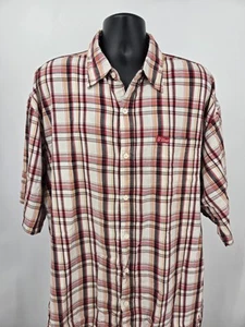 G Unit Shirt Adult 4XB BIG Red White Plaid VTG Casual Short Sleeve Men * - Picture 1 of 14