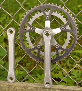 Sakae SX Crankset Double 110 BCD Square Taper Crank Vintage 1980s Japan 40T 52T - Picture 1 of 6
