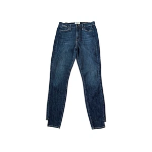 FRAME Jeans Le High Skinny Side Step Distressed Harway Dark Blue Women’s Size 28 - Picture 1 of 9