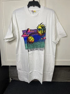 Camiseta de tenis Wilson vintage de los años 90 blanca puntada única hecha en EE. UU. talla L - Imagen 1 de 5