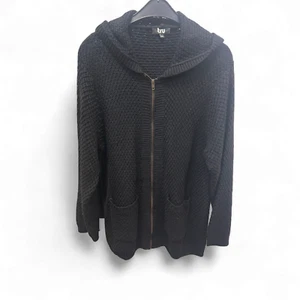 TRU Strickjacke Schwarz Gr XXL Kapuze Reißverschluss Taschen Dick Polyacryl - Bild 1 von 2